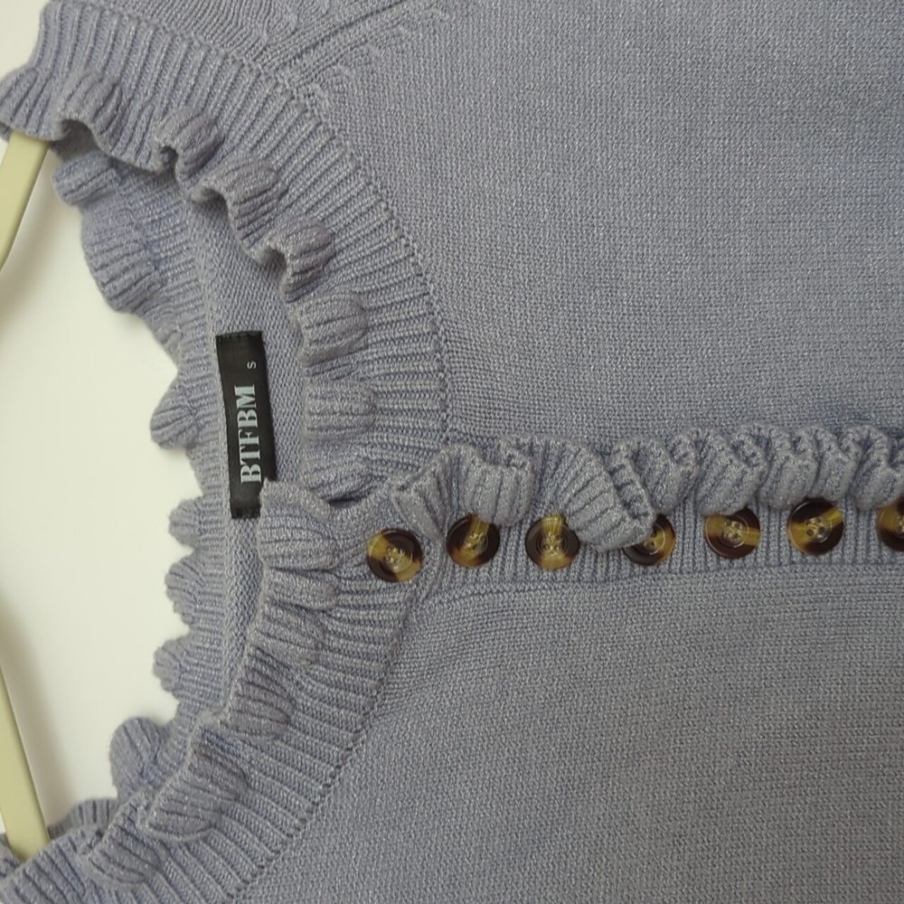 BTFBM Buttoned Ruffled Sweater - Picture 3 of 6